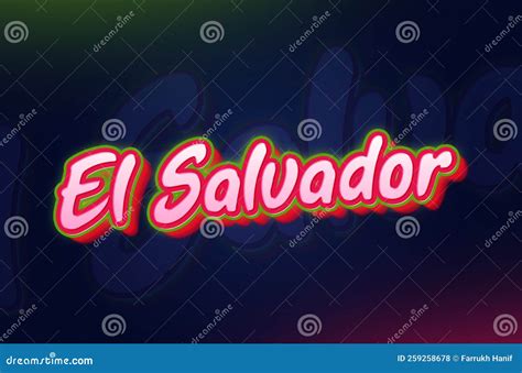 Creative Country Name El Salvador Text Design Stock Illustration ...