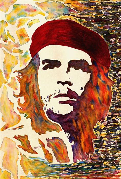 Che Guevara Original Watercolor Painting By Georgeta Blanaru