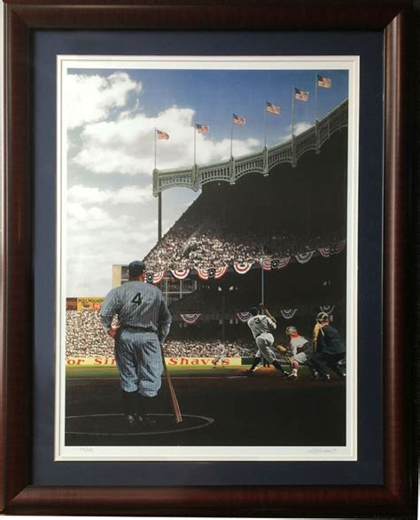 Babe Ruth Lou Gehrig Yankee Stadium Ws 1927 Litho Framed LE Bill Purdom