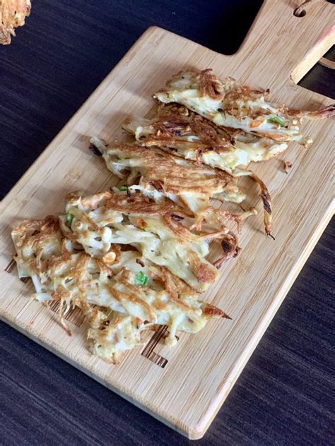 Korean Enoki Mushroom Pancakes Globally Flavored