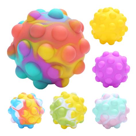 Pop Stress Ball Fidget Toys 3d Push Bubbles Silicone Random Color