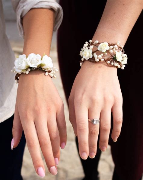 Corsage Bracelet Flower Wrist Bracelet Flower Wrist Corsage Etsy