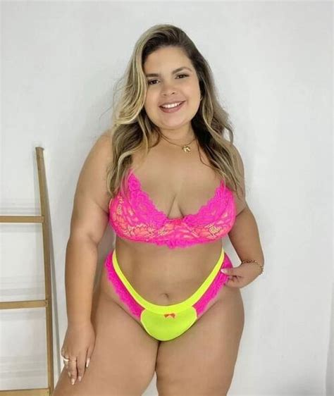 Comprar Conjunto Bicolor Plus Size Neon De Renda E Microfibra SemiNua