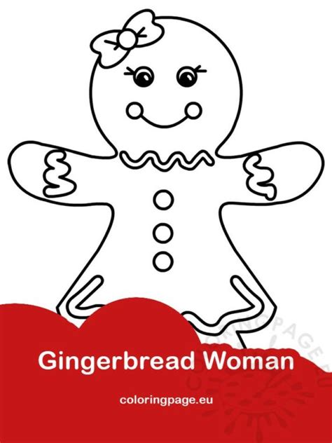 Gingerbread Woman Printable Coloring Page