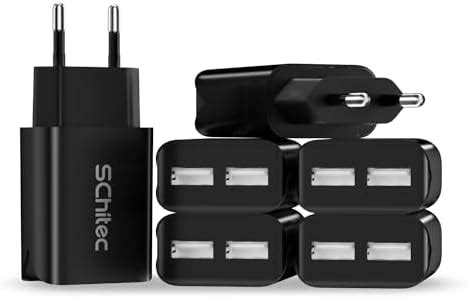 Caricatore USB Da Muro 2 Porte 6Pack Caricatore USB 5V 2 1A