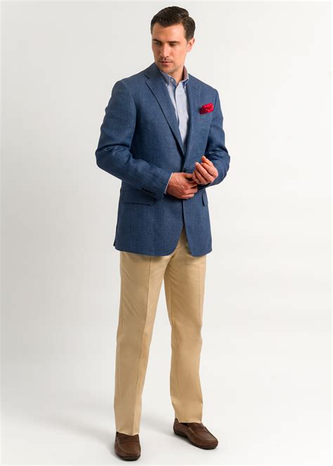 Royal Blue Herringbone Linen Jacket Roderick Charles