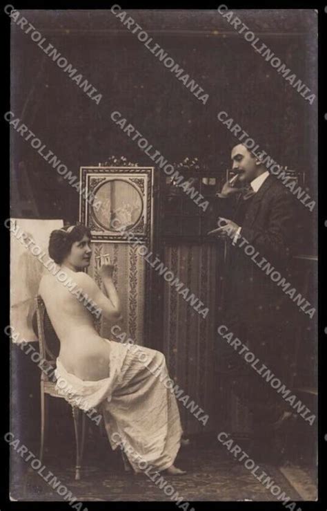 French Risque Nude Woman Painter Original Rppc Postcard Zg Topics