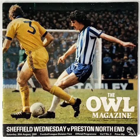 Owl Magazine Official Programme Sheffield Wednesday V Preston N End