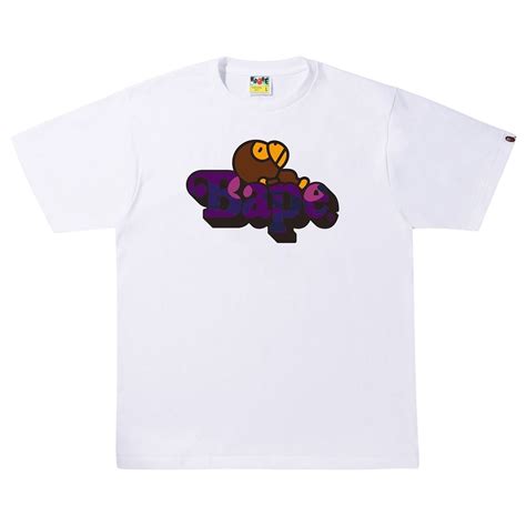 A Bathing Ape Men Color Camo C Milo On Bape Tee White Purple