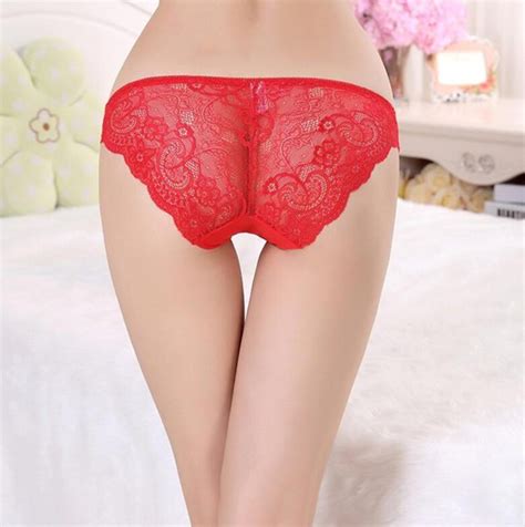 Wholesale Sexy Solid Patchwork Lace Alluring Perspective Women Panties