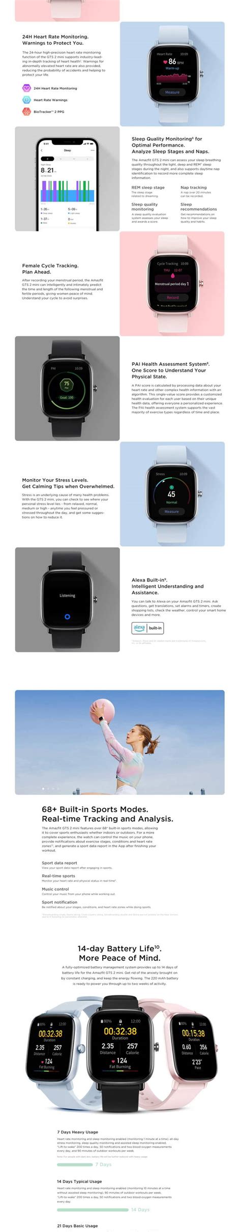 GTS 2 Mini New Version Smartwatch | GPS | 68+ Sports Modes
