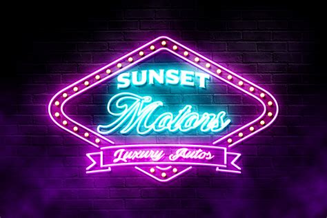 Dinodidthat Sunset Motors Neon Logo