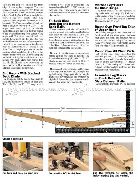 Dining Room Chair Plans WoodArchivist
