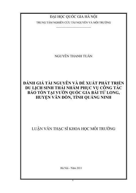 Bái tử long Summary Môi trường hàng hải i ĐẠI HỌC QUỐC GIA HÀ NỘI