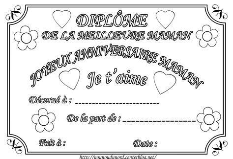 Coloriage Diplome Anniversaire