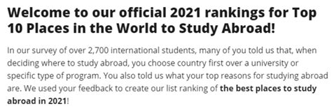 全球十大最佳留学国家排名发布！快来看看有没有你的“目的地”？ 翰林国际教育