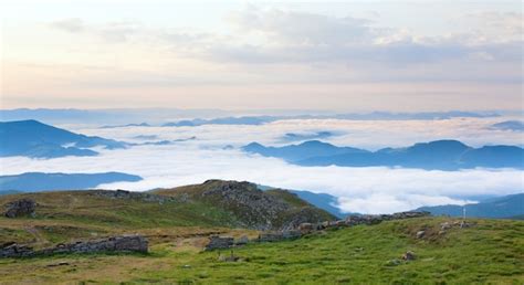 Premium Photo Summer Cloudy Mountain Landscape Ukraine Carpathian