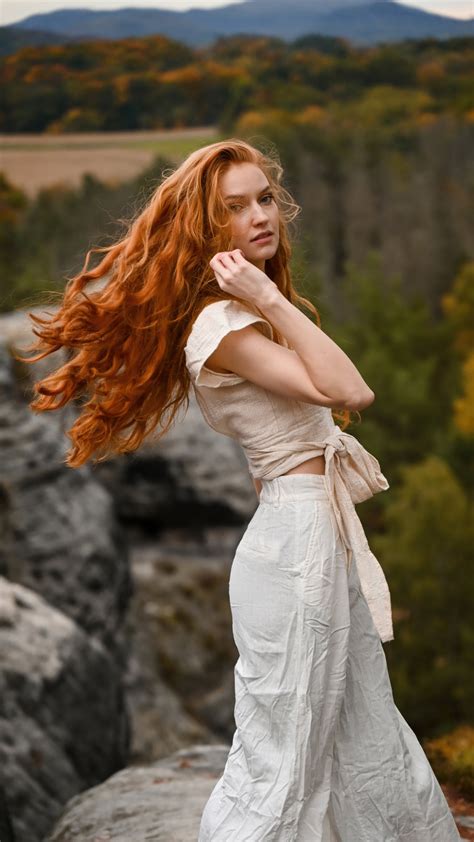 X Blonde Girl Long Wavy Hairs In Air Loooking At The Viewer Moto G X Xperia Z Z Compact