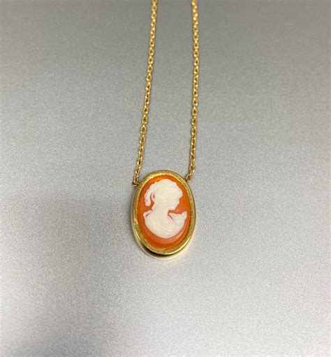 Mini Victorian Cameo Necklace Italian Cultured Pearl Shell Etsy