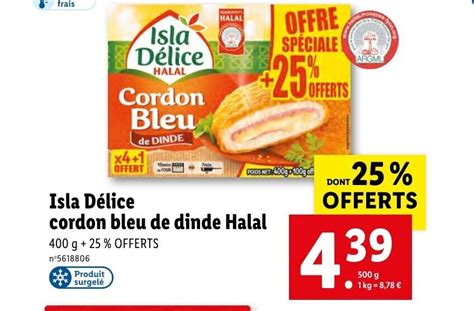 Promo Isla Délice cordon bleu de dinde Halal chez Lidl