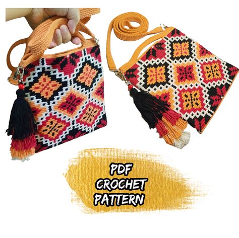 Tapestry Crochet Pattern Crochet Pattern Crochet Crossbody Bag Tapestry Crochet Mochila Bag