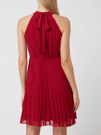 Jake S Cocktail Cocktailkleid Mit Plisseefalten Rot Melange Online Kaufen