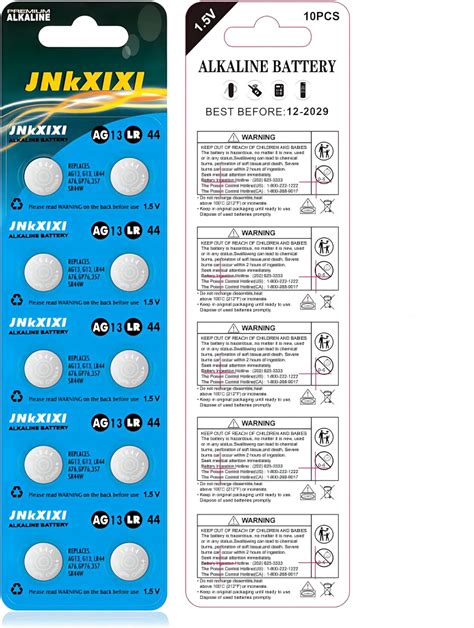 Amazon.com: JNKXIXI 40 Pack LR44 AG13 357 303 L1154c SR44 Button ...