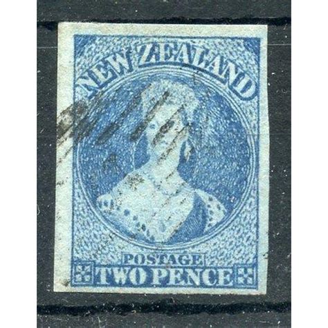 New Zealand D Deep Blue Wmk Large Star Margined Fu Sg