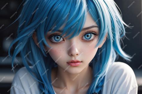 Premium Photo Beautiful Anime Girl Blue Eyes