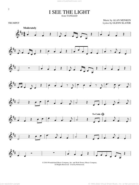 I See The Light From Tangled Sheet Music For Trumpet Solo Pdf