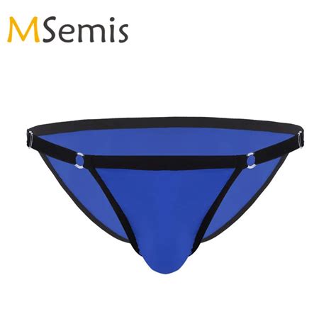 Bañador de tela para hombre ropa interior de cintura ajustable bragas de tiro bajo Bikini