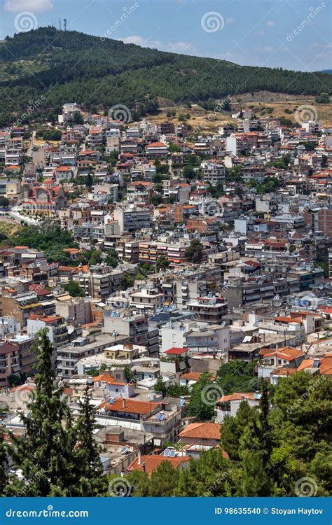 Panoramic View Of Lamia City Greece Stock Photo Image Of City