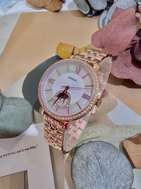 Original Fossil Jacqueline Sun Moon Multifunction Rose Gold Tone