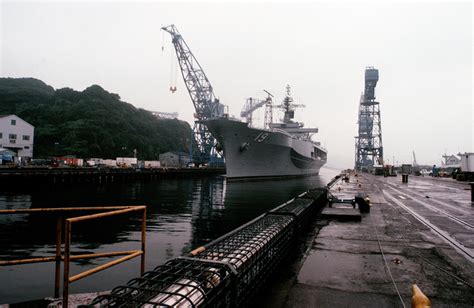 A Port Bow View Of The Amphibious Command Ship Uss Blue Ridge Lcc