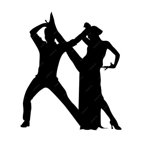 Premium Vector | A black silhouette of a couple dancing in the dark