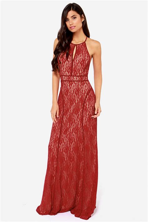 Red Dress Maxi Dress Lace Dress Backless Dress 6900 Lulus