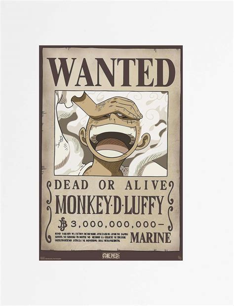 One Piece-plakat: Wanted Luffy Wano – Poku.no