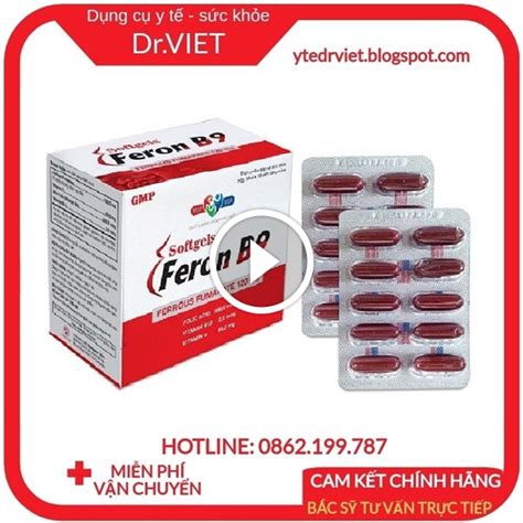 Feron B9 Vỉ 100 Viên Bổ Sung Sắt Acid Folic Tạo Máu Ngăn Thiếu Máu Và Thiếu Sắt Cho Phụ Nữ