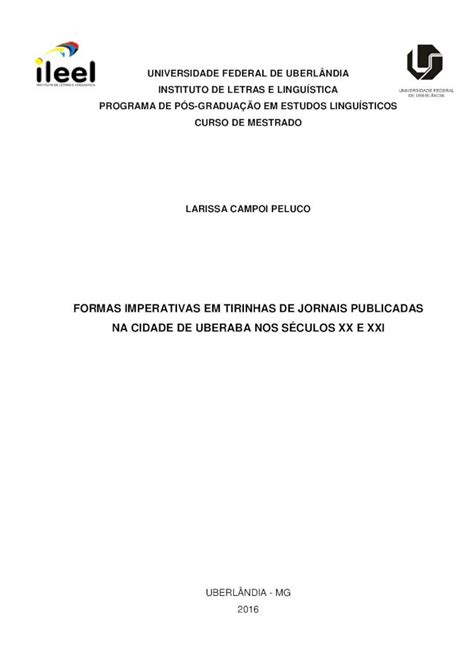 Pdf Formas Imperativas Em Tirinhas De Jornais Pdf Filetirinhas De