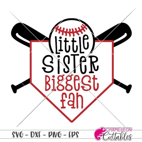 Little Sister Biggest Fan Baseball Design Sibling Svg File Etsy