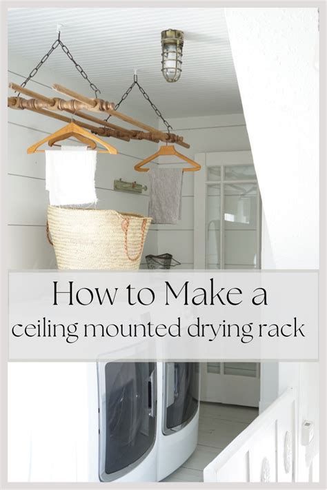 How To Make A DIY Ceiling Mounted Clothes Drying Rack B Vintage Style