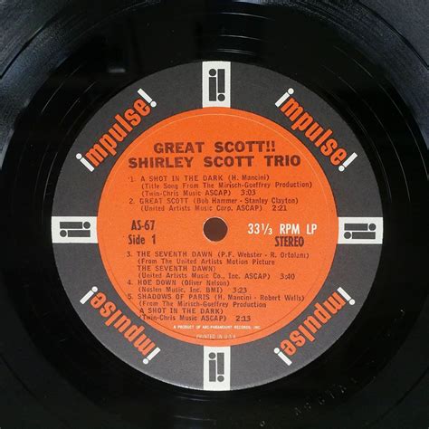 Yahoo オークション SHIRLEY SCOTT TRIO GREAT SCOTT IMPULSE LP