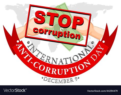 International Anti Corruption Day Poster Design Vector Image