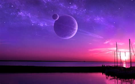 Milky Way galaxy, planet, sea, sunset, beach HD wallpaper | Wallpaper Flare