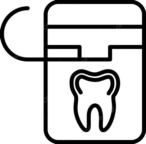 Floss Line Icon Vector Dental Floss Care PNG And Vector With