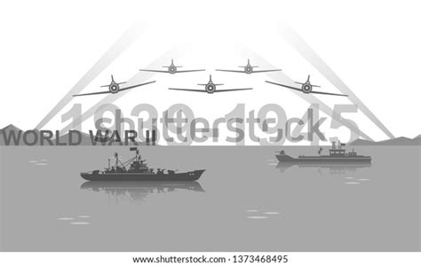 World War Ii 19391945 Black White Stock Vector (Royalty Free) 1373468495