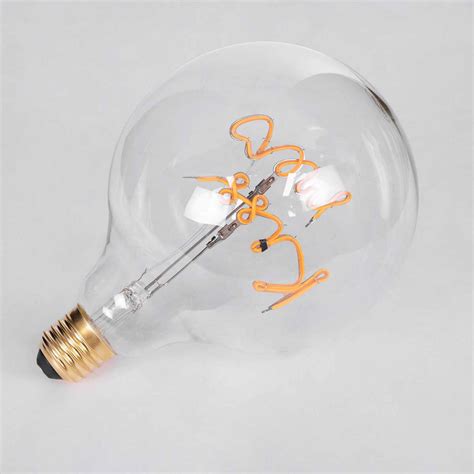 Λάμπα LED Ultra Thin Soft S Spiral Letter Filament E27 G125 KISS ME