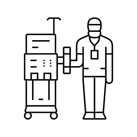 dialysis technician dialyzer line icon vector illustration 35269053