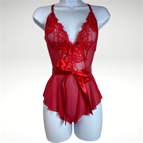 Romantic Belted Teddy Bodysuit Lingerie Etsy