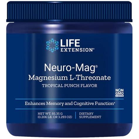 Life Extension Neuro-mag Magnesium L-threonate 93.35g (0.206 Lb Or ...